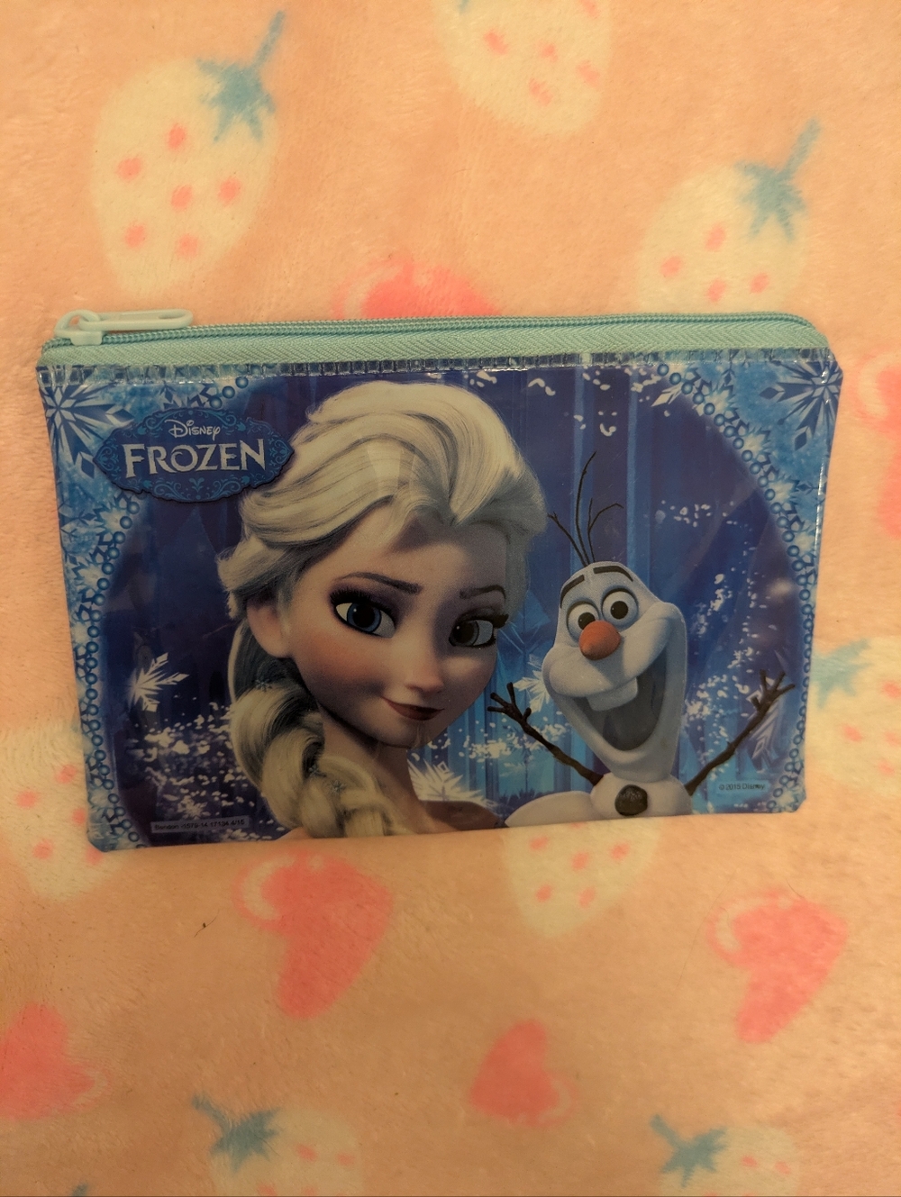 🦋5/25$ Disney Frozen Elsa and Olaf Cosmetic Pouch in Blue and Aqua